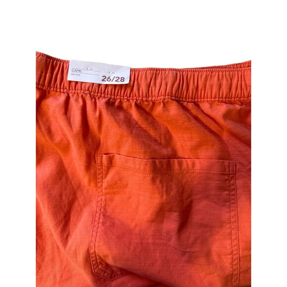💖Lane Bryant coral capri midrise with elastic, drawstring waist, front pockets - Picture 6 of 6